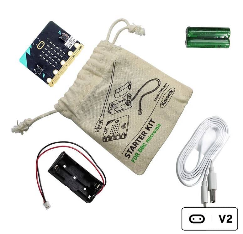 Year 9s – Computer studies – Microbit V2 Starter kit in an organic bag placed into a plastic box 2026